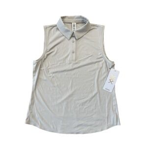 NWT Rhone Cream Course to Court Sleeveless Polo Shirt Women's Size M  NEW